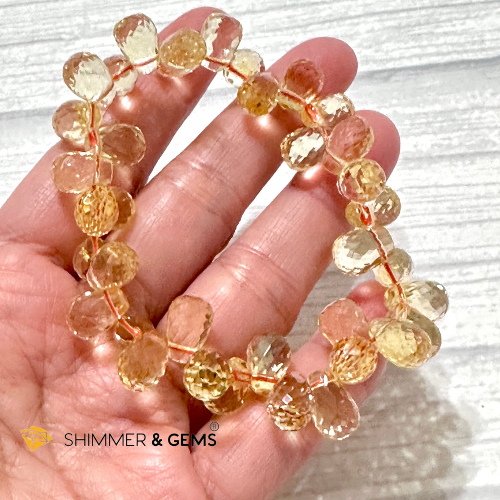 Citrine Tear Drop Flower Bracelet (10mm) AAA Grade