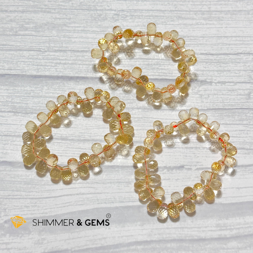 Citrine Tear Drop Flower Bracelet (10mm) AAA Grade