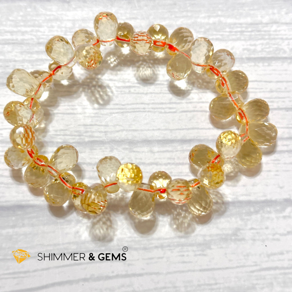Citrine Tear Drop Flower Bracelet (10mm) AAA Grade