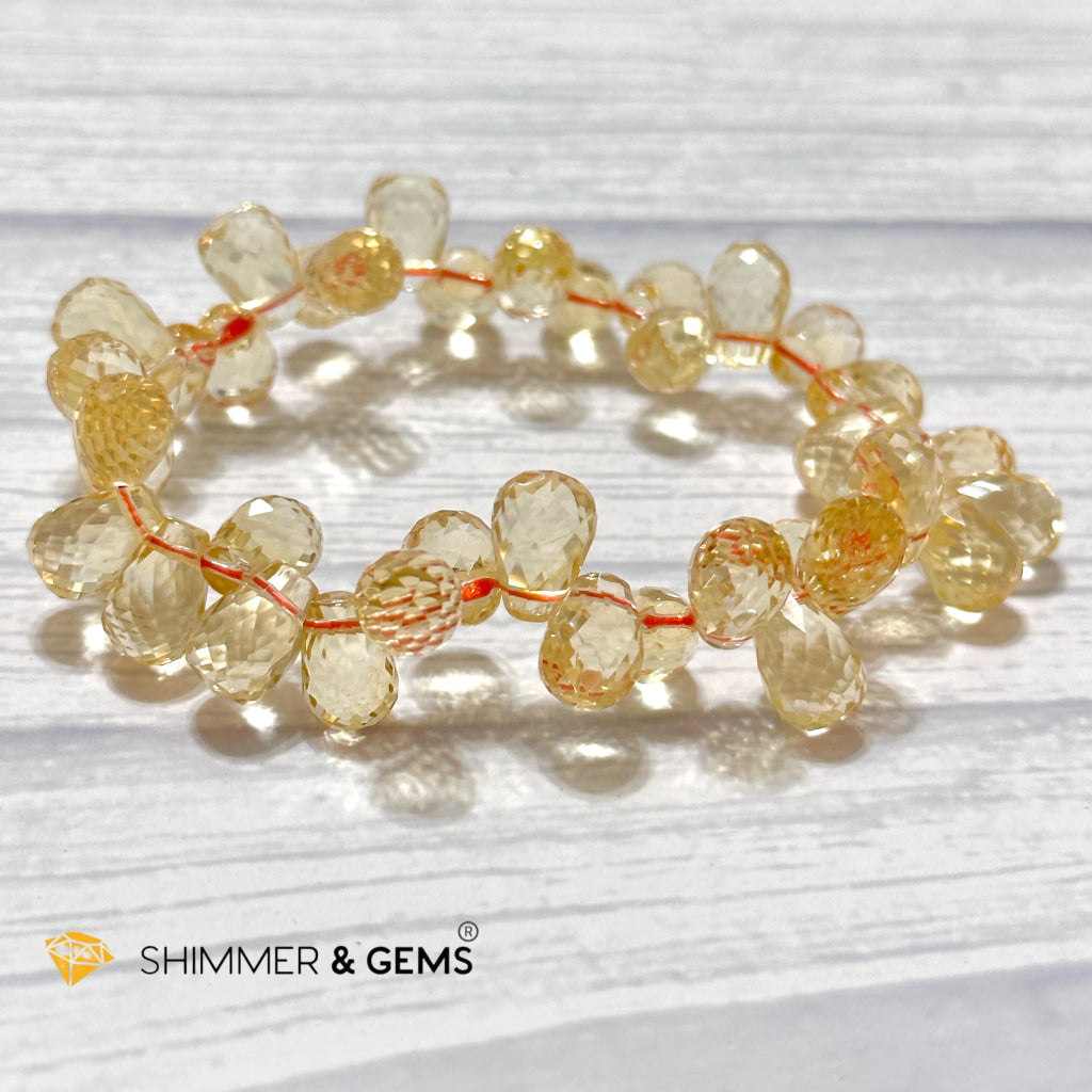 Citrine Tear Drop Flower Bracelet (10mm) AAA Grade