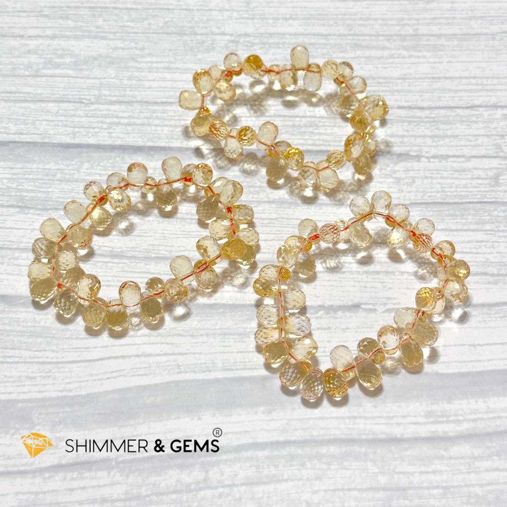 Citrine Tear Drop Flower Bracelet (10mm) AAA Grade