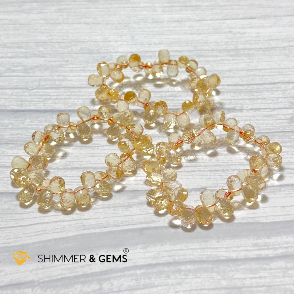 Citrine Tear Drop Flower Bracelet (10mm) AAA Grade