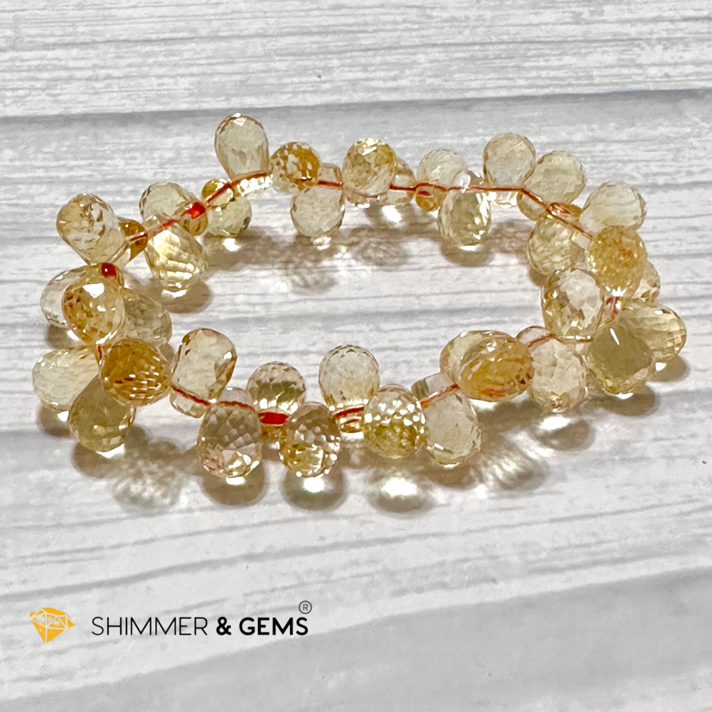 Citrine Tear Drop Flower Bracelet (10mm) AAA Grade