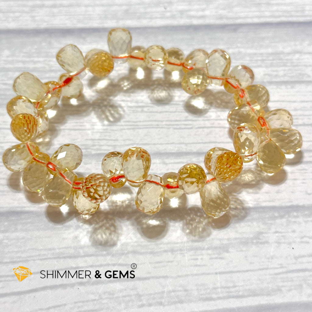 Citrine Tear Drop Flower Bracelet (10mm) AAA Grade