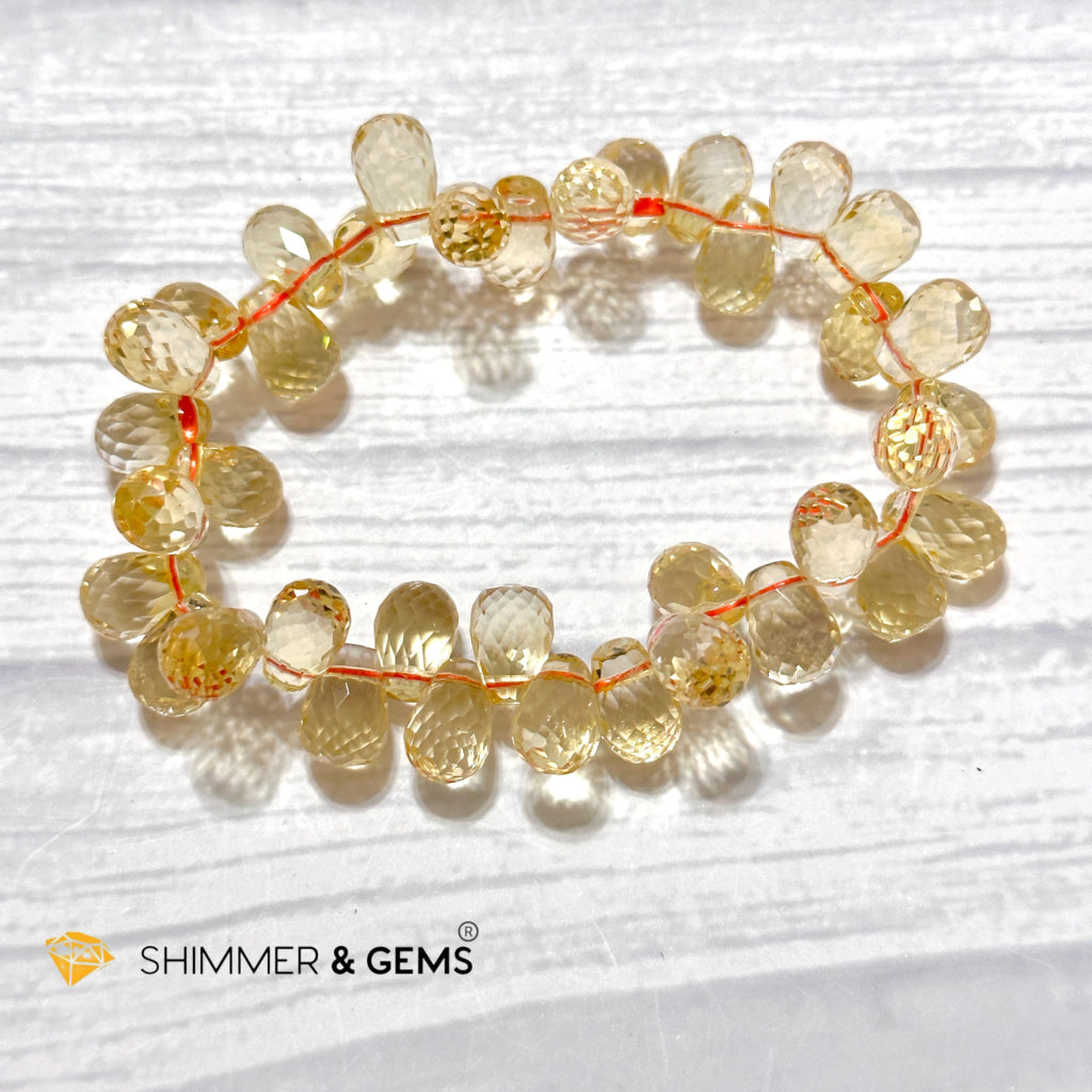 Citrine Tear Drop Flower Bracelet (10mm) AAA Grade