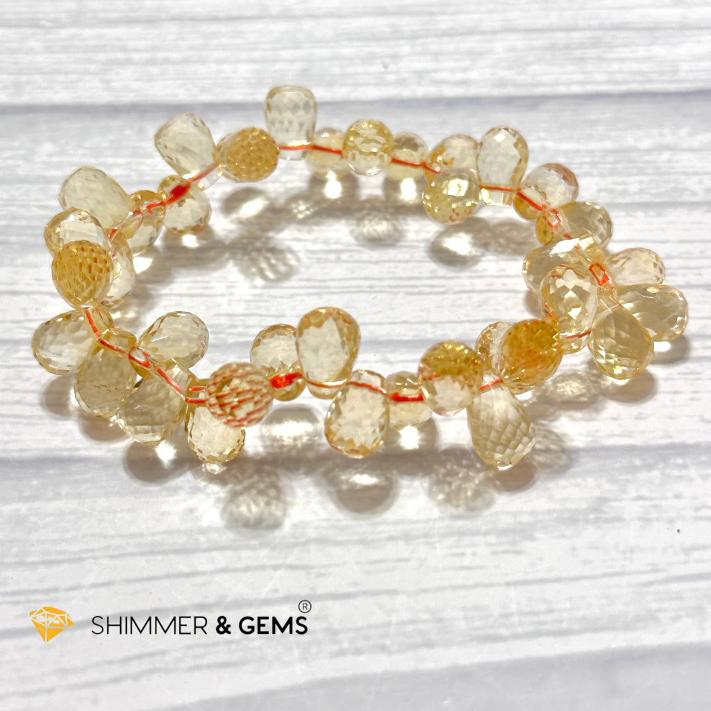 Citrine Tear Drop Flower Bracelet (10mm) AAA Grade