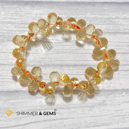 Citrine Tear Drop Flower Bracelet (10mm) AAA Grade