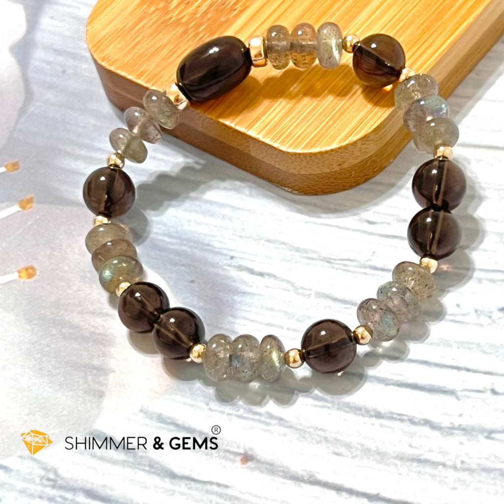 Cleanse & Protects Talisman Bracelet (Labradorite Smoky Quartz) Bracelets