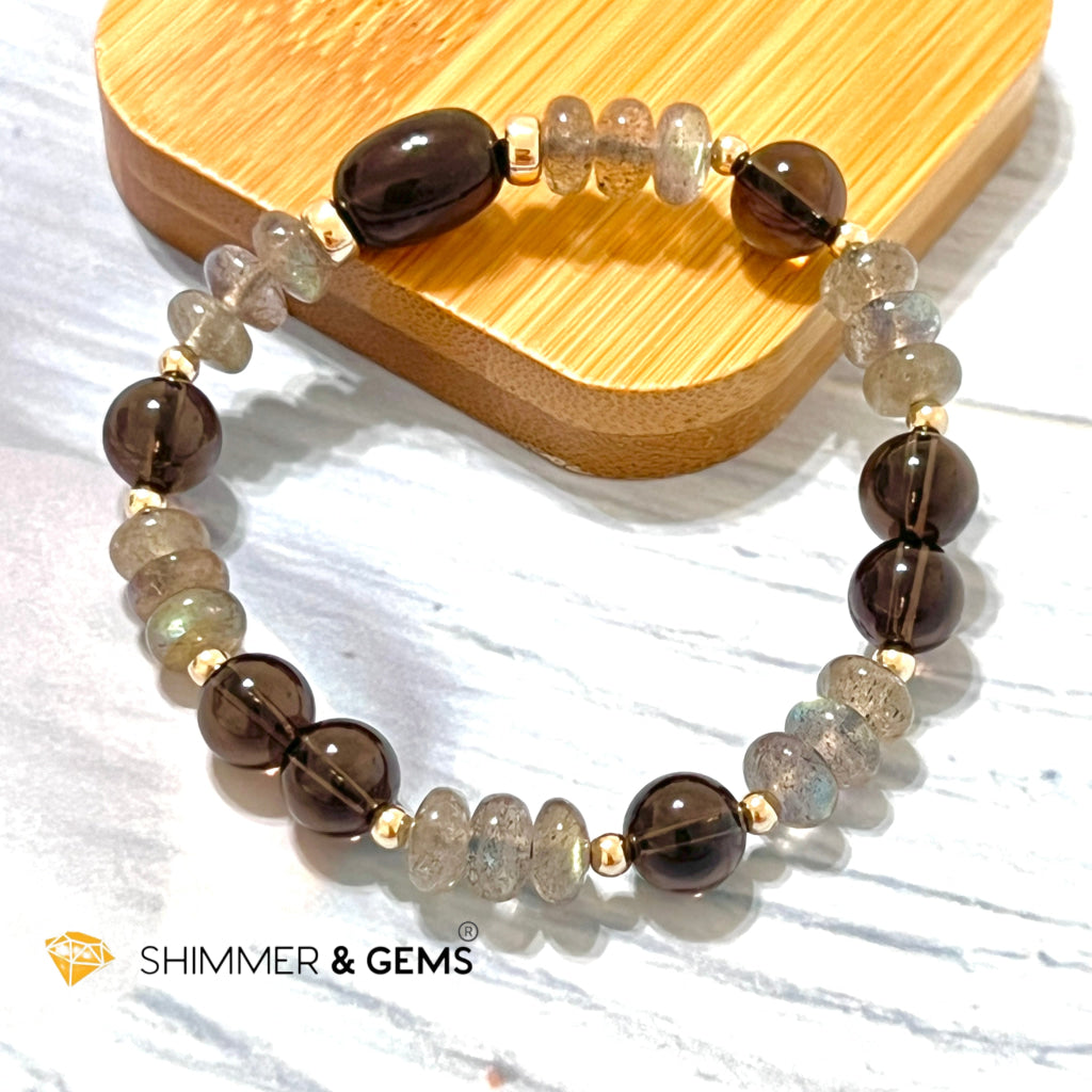 Cleanse & Protects Talisman Bracelet (Labradorite Smoky Quartz) Bracelets