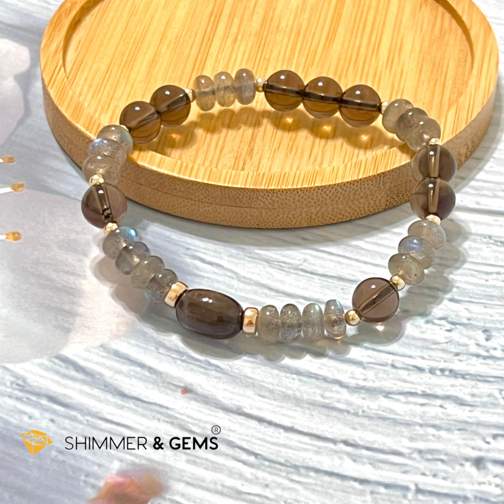 Cleanse & Protects Talisman Bracelet (Labradorite Smoky Quartz) Bracelets