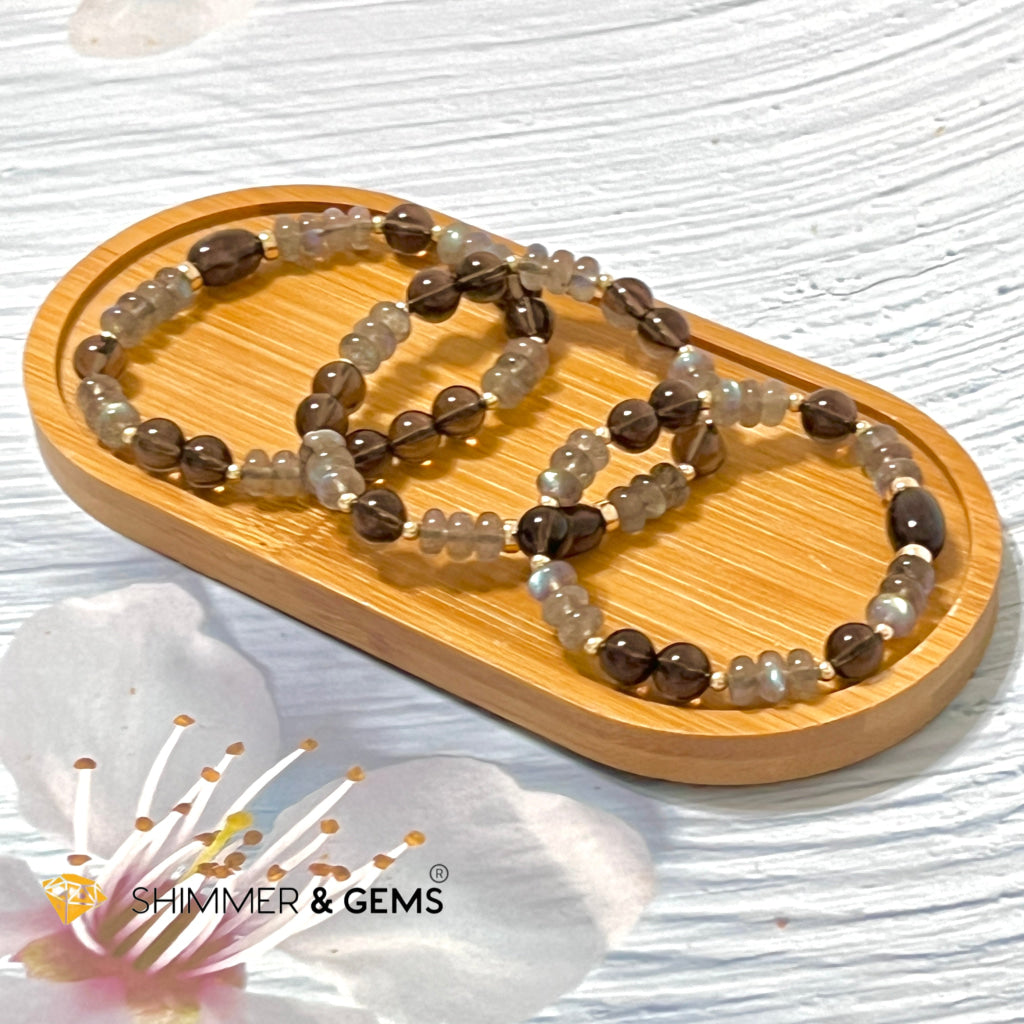 Cleanse & Protects Talisman Bracelet (Labradorite Smoky Quartz) Bracelets