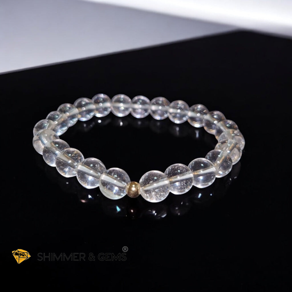 Clear Quartz with 14k Gold-Filled Bead (8mm) lightcoded & attuned
