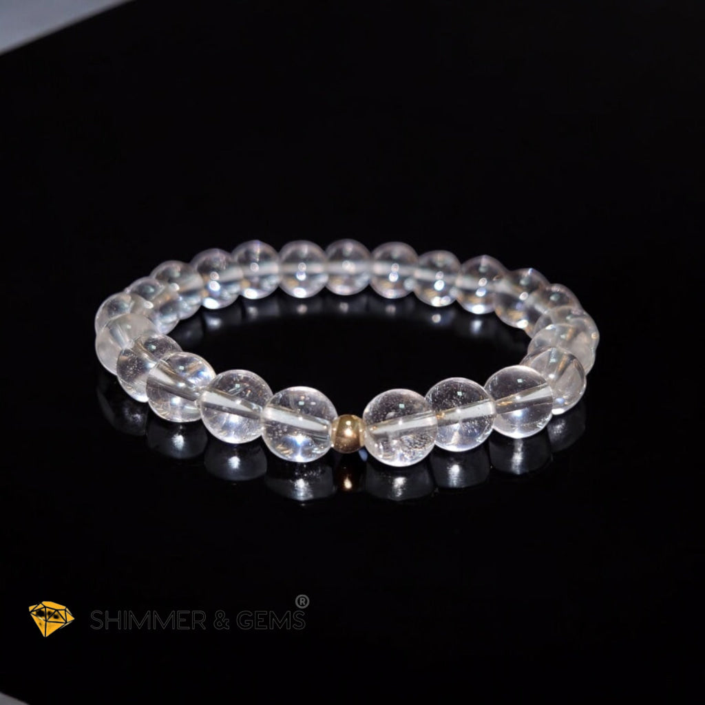 Clear Quartz with 14k Gold-Filled Bead (8mm) lightcoded & attuned