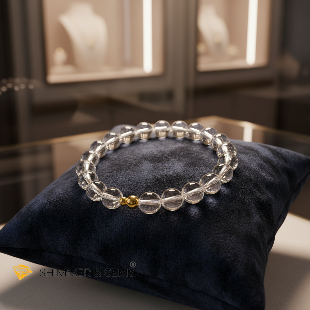 Clear Quartz with 14k Gold-Filled Bead (8mm) lightcoded & attuned