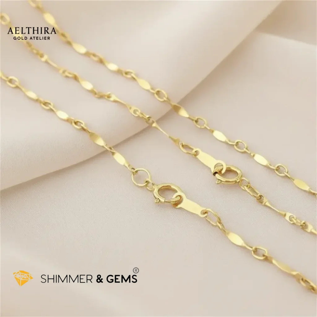 Dapped Bar Chain 14K Gold Filled Necklace 18” 18” Necklace