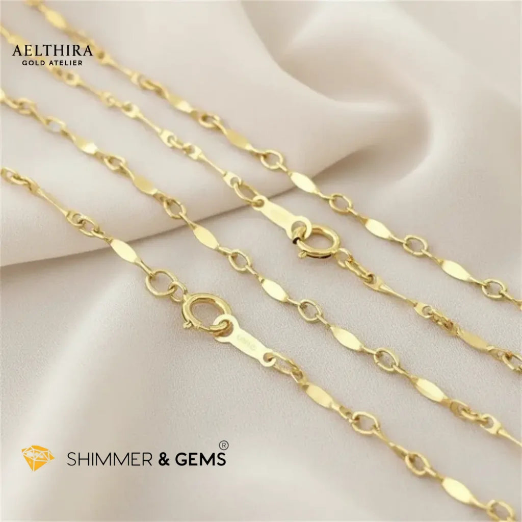 Dapped Bar Chain 14K Gold Filled Necklace 18” 18” Necklace