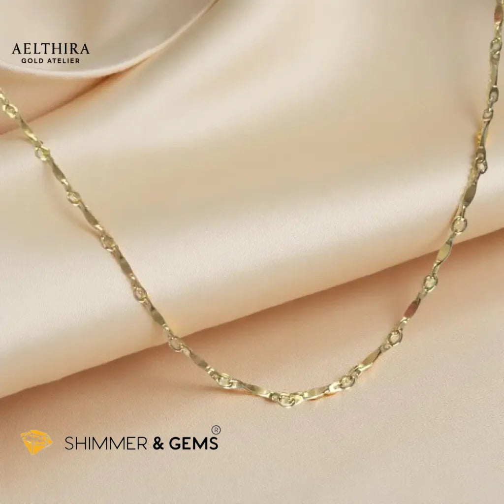 Dapped Bar Chain 14K Gold Filled Necklace 18” 18” Necklace