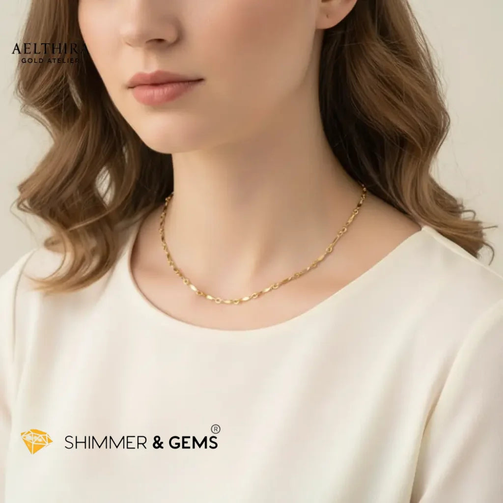 Dapped Bar Chain 14K Gold Filled Necklace 18” 18” Necklace