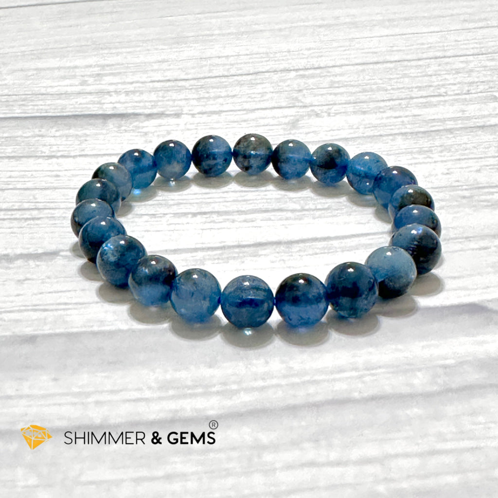 Devil Blue Aquamarine 8mm Bracelet (Black Quartz & Aquamarine) (Brazil)