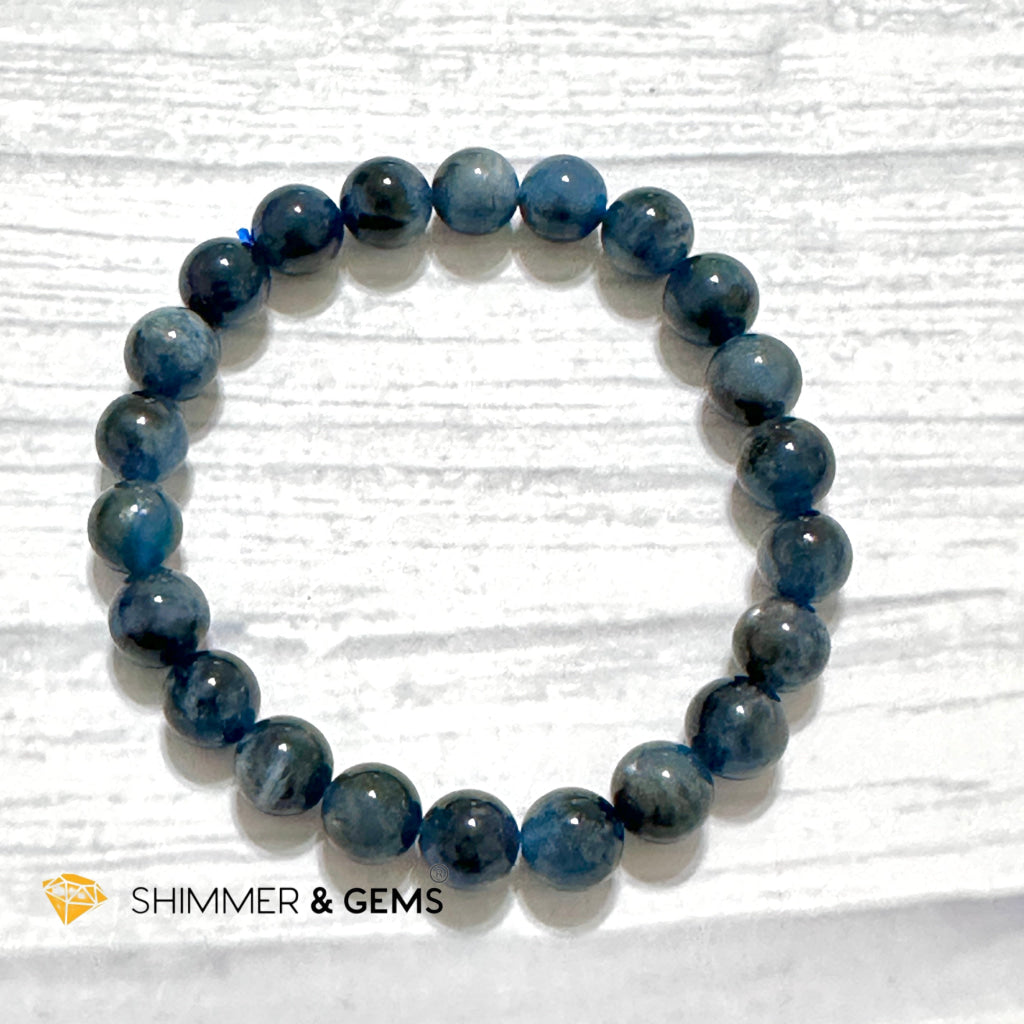 Devil Blue Aquamarine 8mm Bracelet (Black Quartz & Aquamarine) (Brazil)