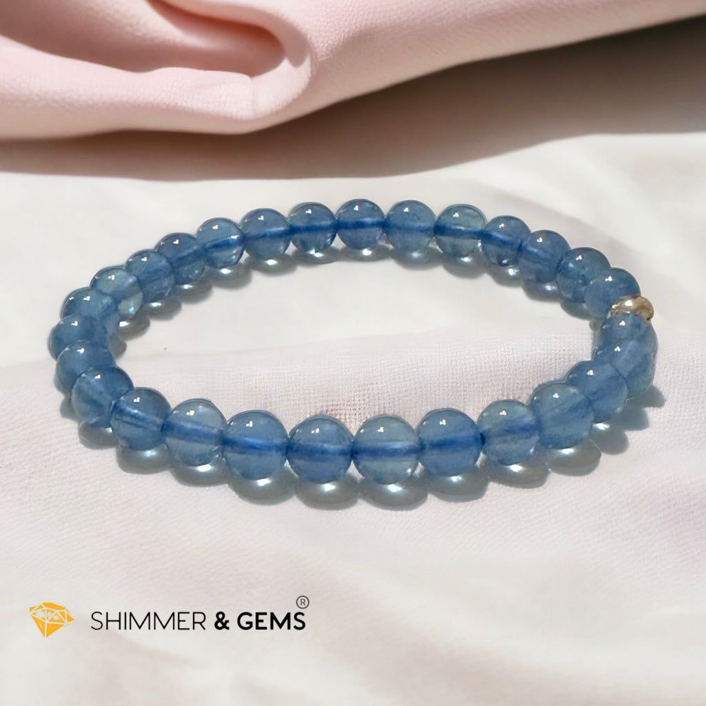 Devil Blue Aquamarine Bracelet 6mm AAA TOP GRADE (Black Quartz Morion & Aquamarine) (Brazil) Premium, Encoded & Activated