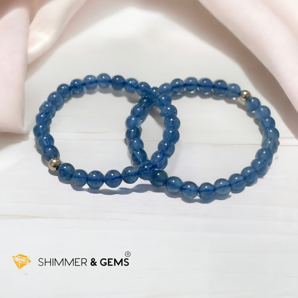 Devil Blue Aquamarine Bracelet 6mm AAA TOP GRADE (Black Quartz Morion & Aquamarine) (Brazil) Premium, Encoded & Activated