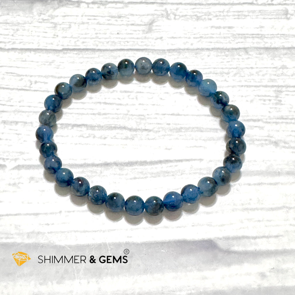 Devil Blue Aquamarine Bracelet 6mm (Black Quartz Morion & Aquamarine) 6mm (Brazil)