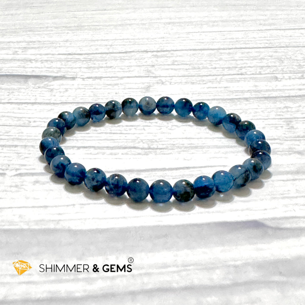 Devil Blue Aquamarine Bracelet 6mm (Black Quartz Morion & Aquamarine) 6mm (Brazil)