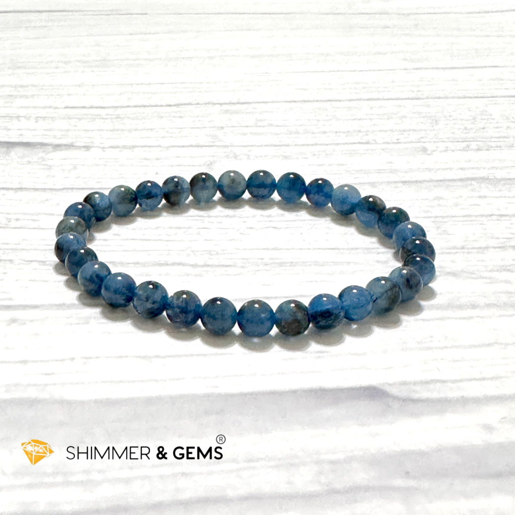 Devil Blue Aquamarine Bracelet 6mm (Black Quartz Morion & Aquamarine) 6mm (Brazil)