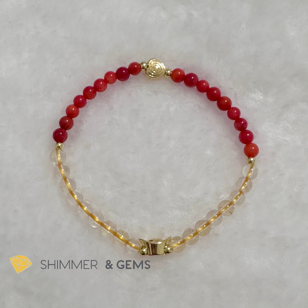 Dragon Animal Zodiac 2024 Goodluck Bracelet (Red Coral & Citrine) Feng Shui