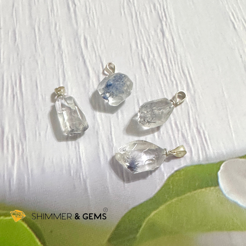 Dumortierite Raw 925 Silver Pendant (AAA)