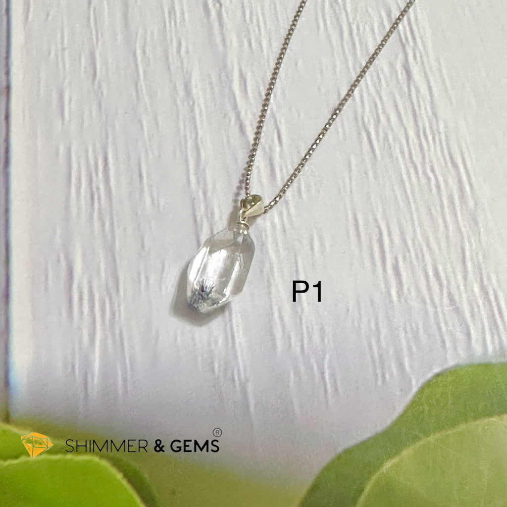 Dumortierite Raw 925 Silver Pendant (AAA)