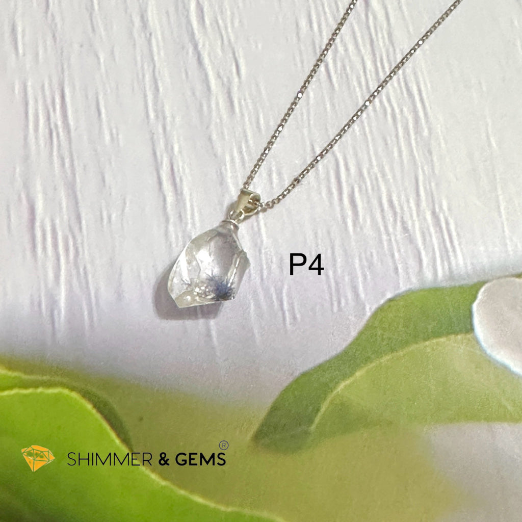 Dumortierite Raw 925 Silver Pendant (AAA)
