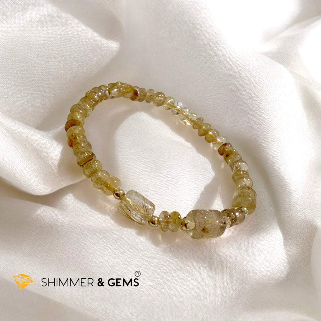 Elegance Golden Rutilated Bracelet (Good Luck)For Men & Women