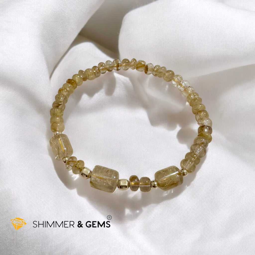 Elegance Golden Rutilated Bracelet (Good Luck)For Men & Women