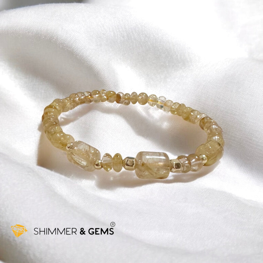 Elegance Golden Rutilated Bracelet (Good Luck)For Men & Women