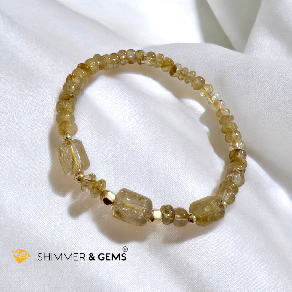 Elegance Golden Rutilated Bracelet (Good Luck)For Men & Women