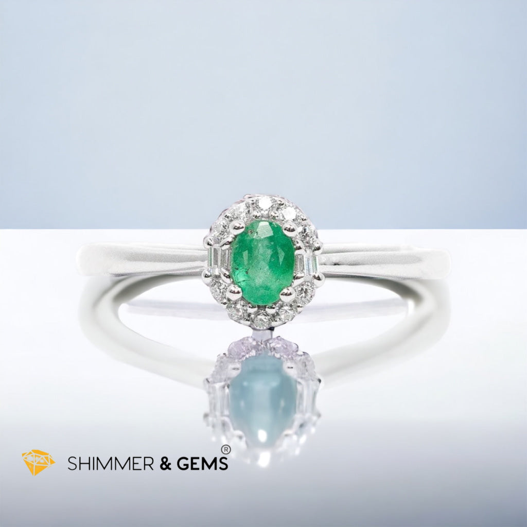 Emerald 925 Silver Adjustable Ring