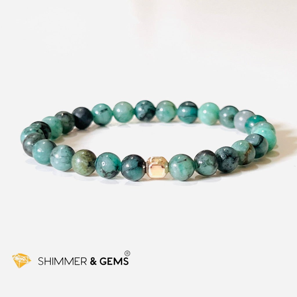 Emerald Healing Bracelet With 14K Gold-Filled Bead (Success & Luck) Bracelets