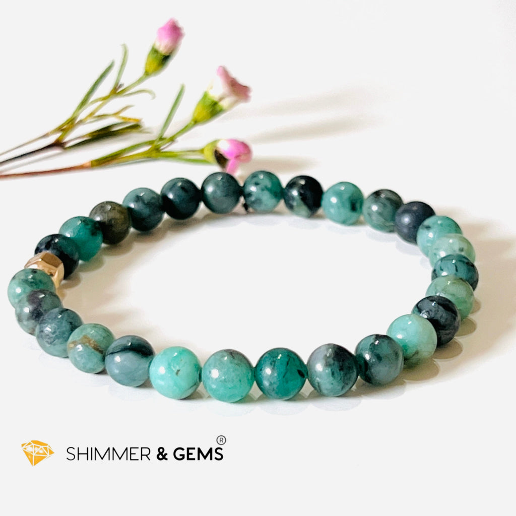Emerald Healing Bracelet With 14K Gold-Filled Bead (Success & Luck) Bracelets