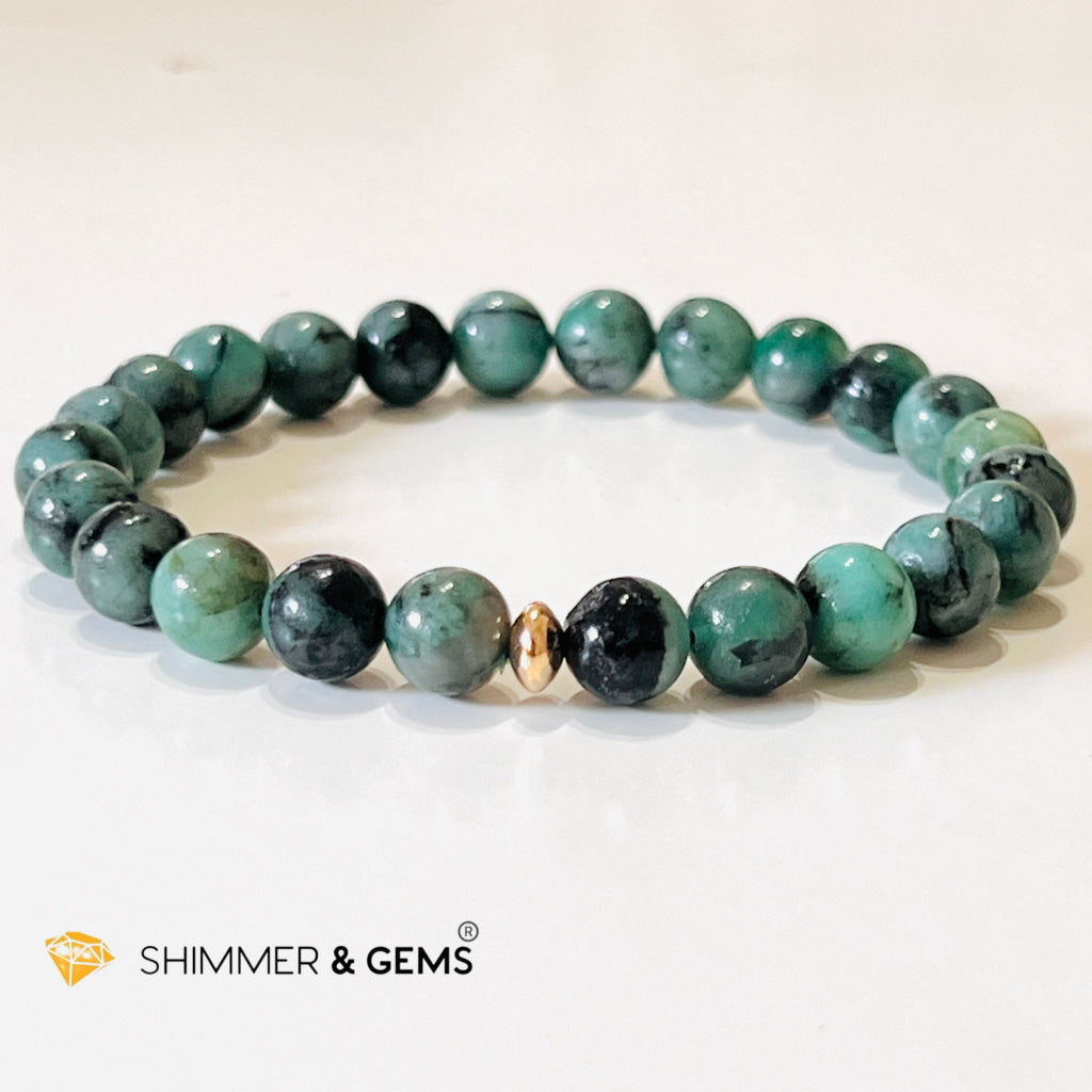 Emerald Healing 8Mm Bracelet With 14K Gold-Filled Bead (Success & Luck) Bracelets