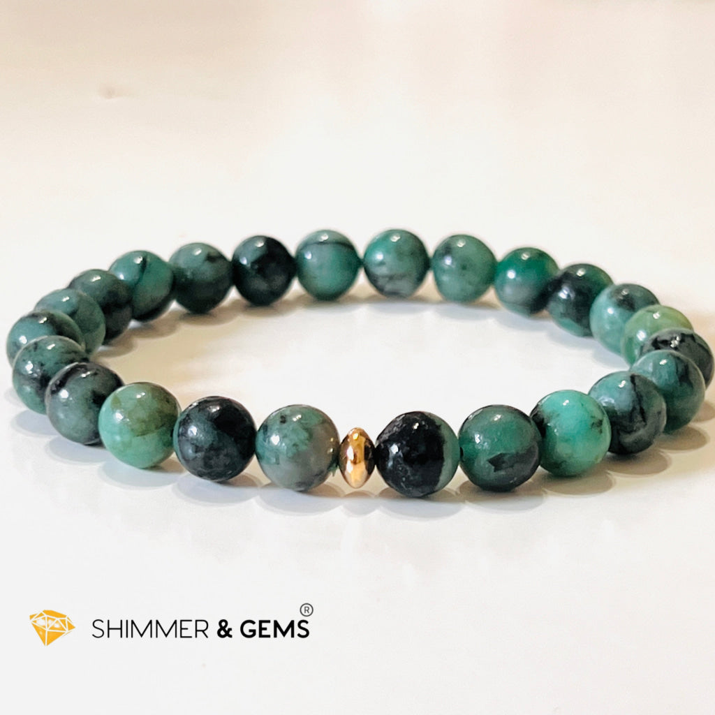 Emerald Healing 8Mm Bracelet With 14K Gold-Filled Bead (Success & Luck) Bracelets