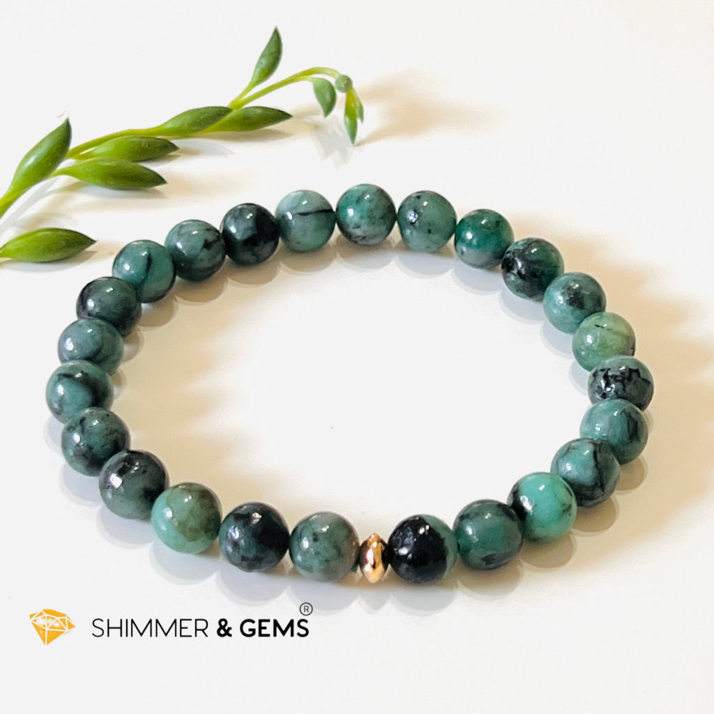 Emerald Healing 8Mm Bracelet With 14K Gold-Filled Bead (Success & Luck) Bracelets
