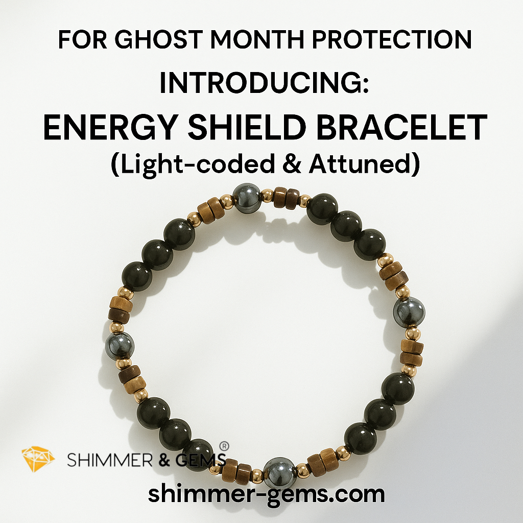 Energy Shield Bracelet (Tiger’s Eye, Golden Sheen Obsidian, Hematite) Fortress Frequency- Deflect, Ground, Protect (Light-coded & activated)
