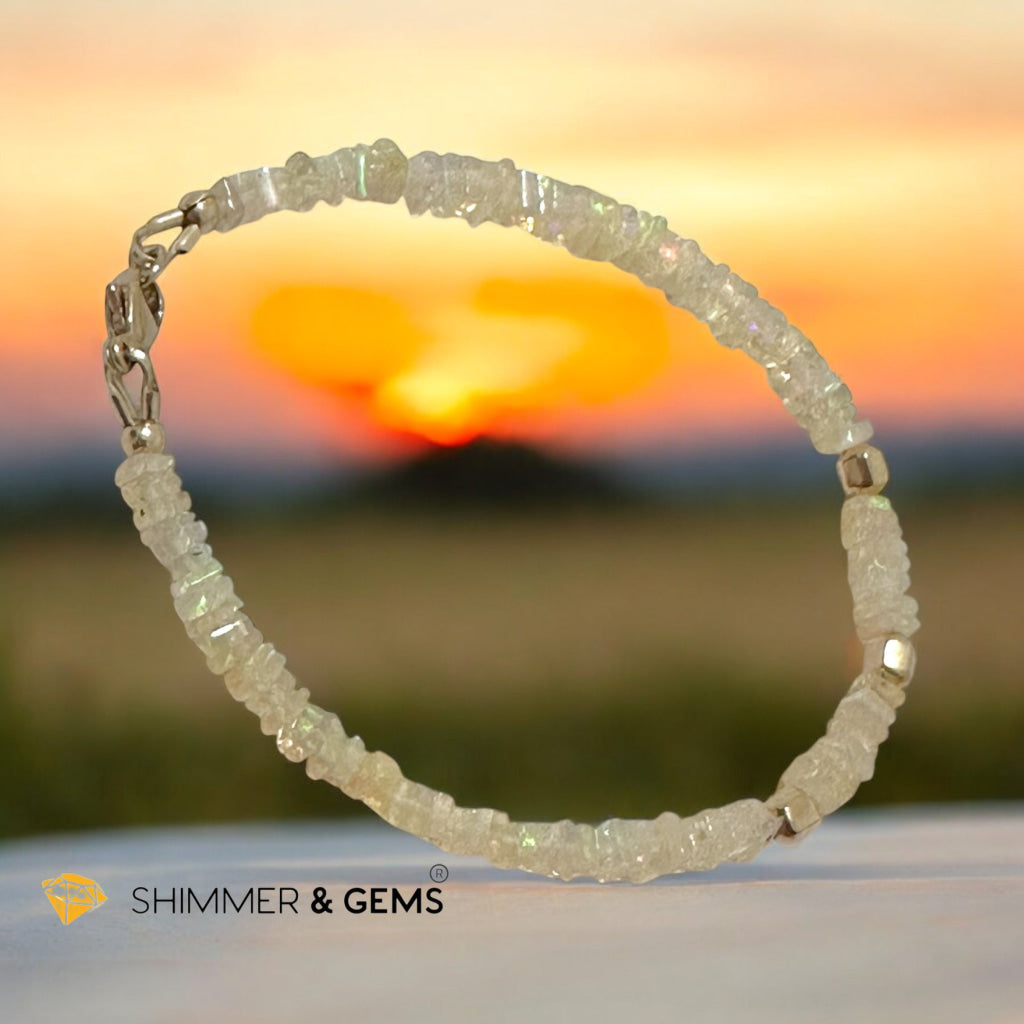 Ethiopian Opal Rondelle 3x4mm Bracelet with Gold-Filled Clasp and Beads (AAA Grade)