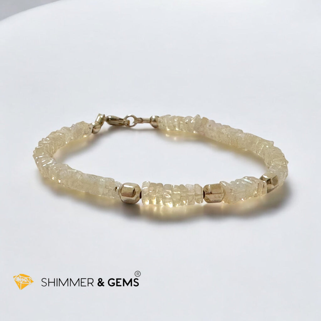 Ethiopian Opal Rondelle 3x4mm Bracelet with Gold-Filled Clasp and Beads (AAA Grade) Premium