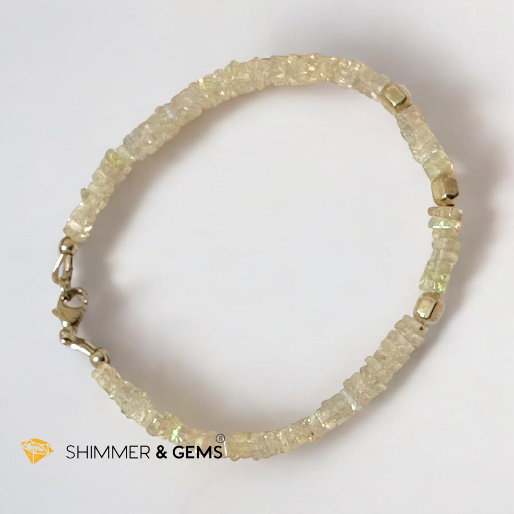 Ethiopian Opal Rondelle 3x4mm Bracelet with Gold-Filled Clasp and Beads (AAA Grade) Premium