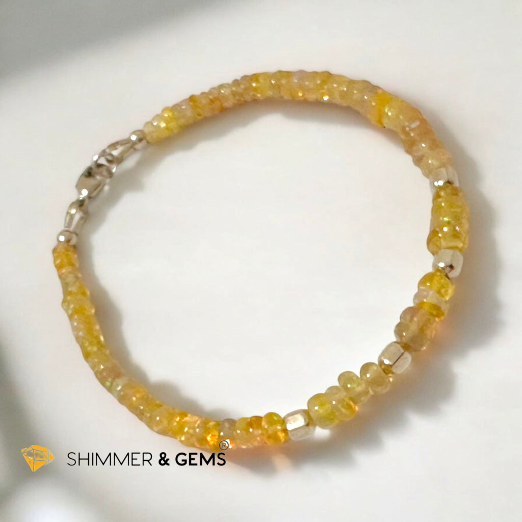 Fire Welo Ethiopian Opal Rondelle 3x5mm Bracelet with 14k Gold-Filled Clasp and Beads (AAA Grade)Premium