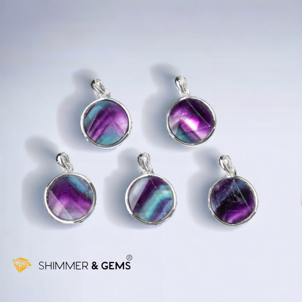 Fluorite Star of David Pendant 925 Silver (Immune Booster)