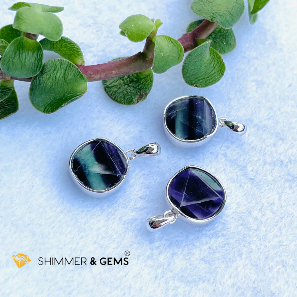 Star Of David Fluorite 12Mm Pendants 925 Silver (Immune Booster) Charms &